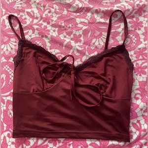 XS Burgundy Silky Top